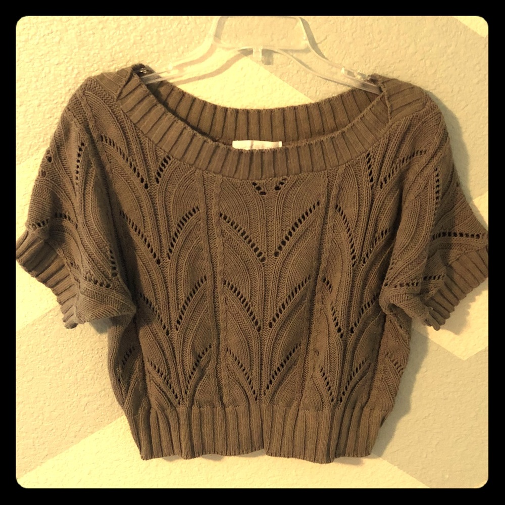 Crop short sleeved sweater